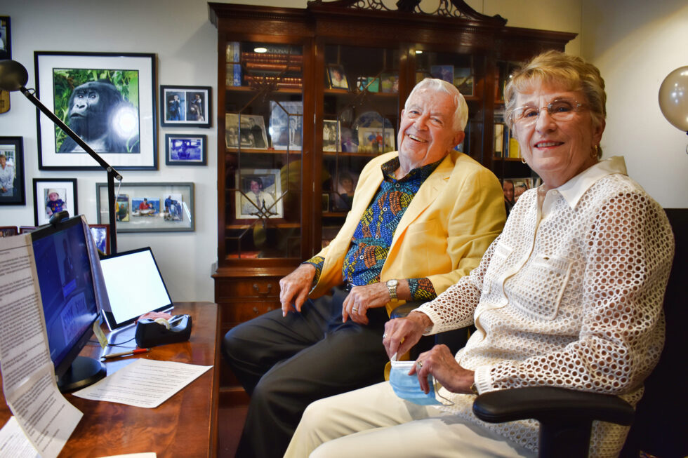 Bill and Joyce Cummings on a Zoom call